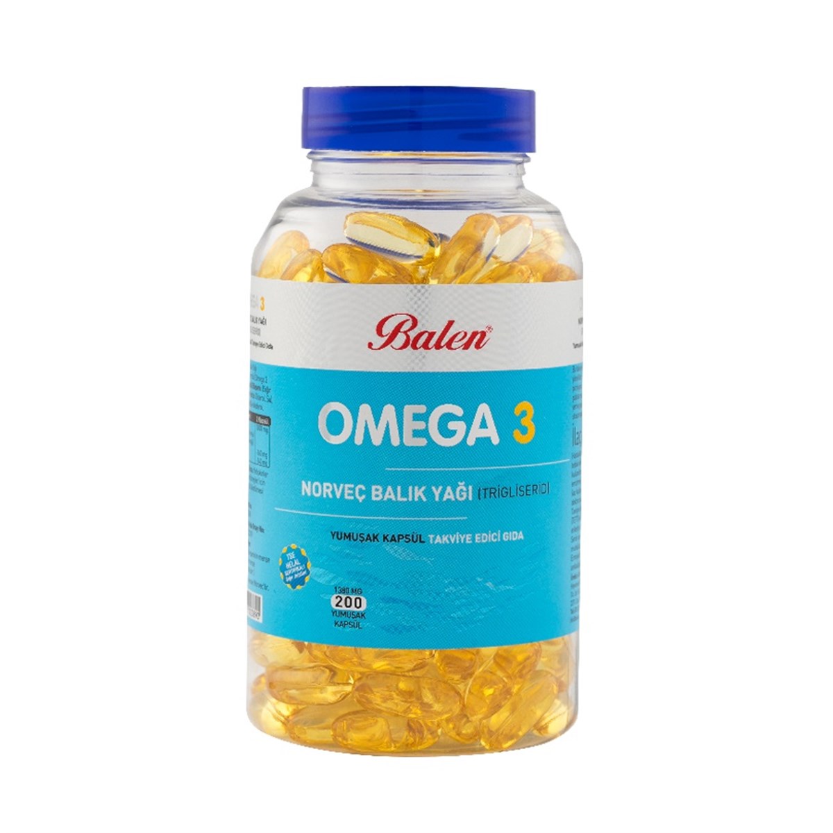 Balen Omega 3 Norveç Balık Yağı 1380 mg 200 Kapsül Trigliserid