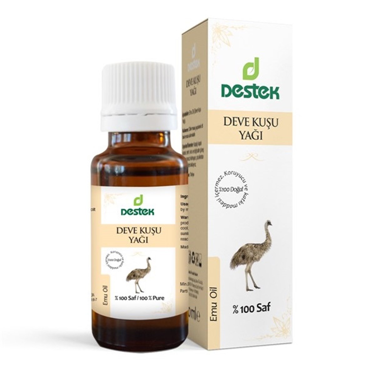Destek %100 Saf Deve Kuşu Yağı 20 ml (Emu Yağı)