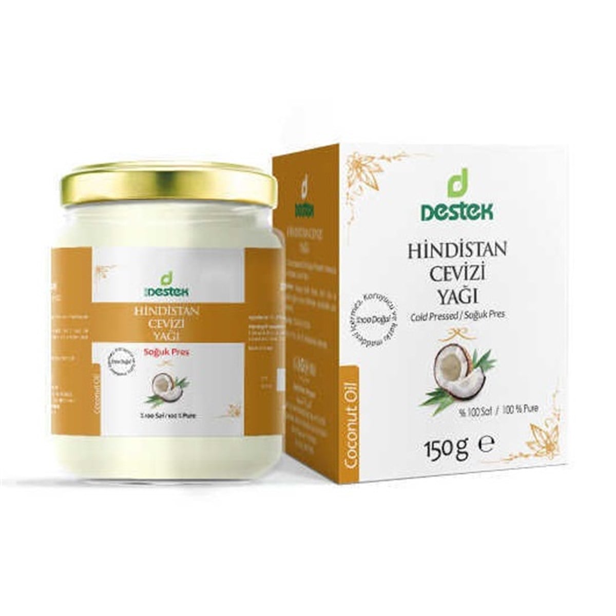 Destek Hindistan Cevizi Yağı 150 gr (Soğuk Pres)
