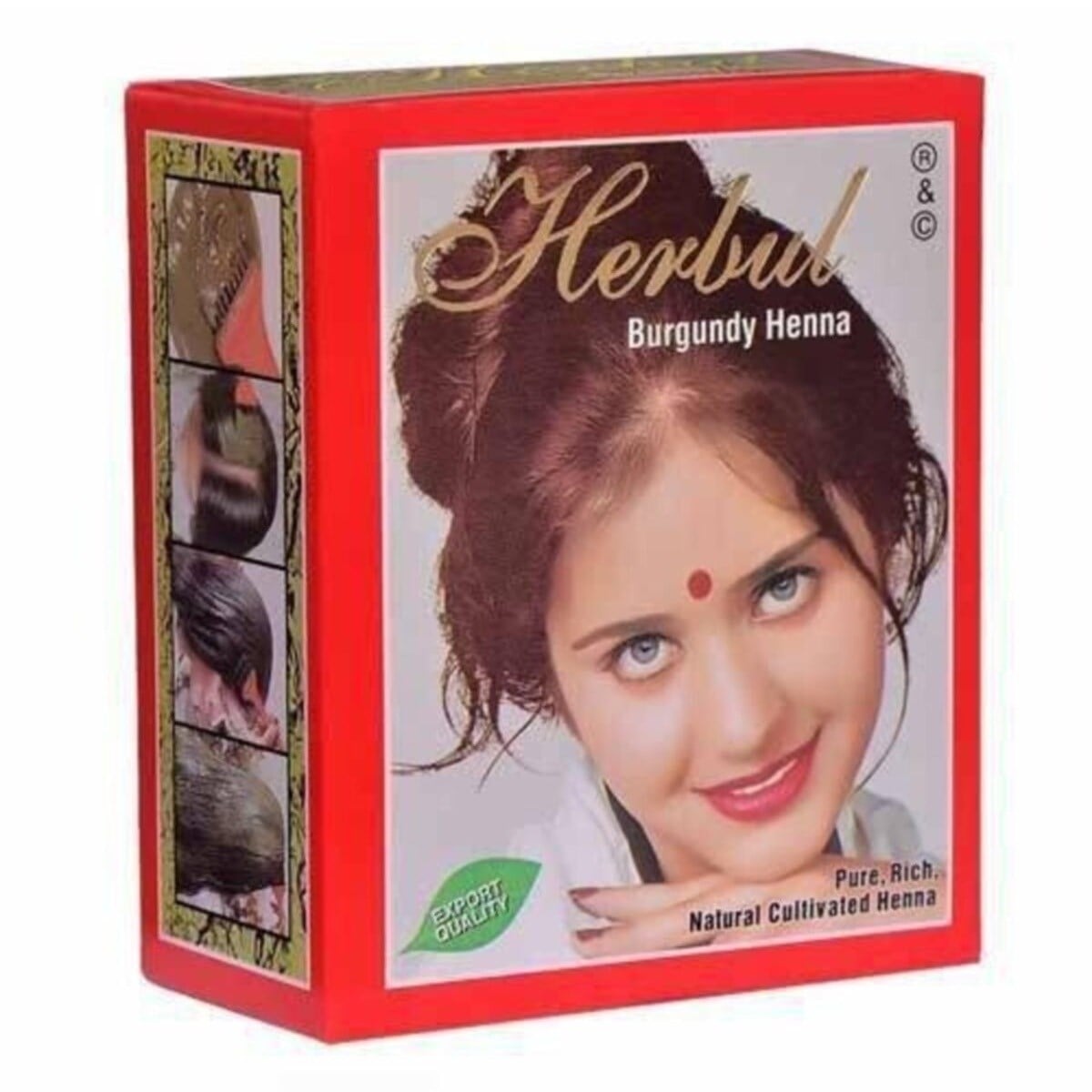 Herbul Hint Kınası Kızıl Renk (Burgundy Henna) 6'lı Paket