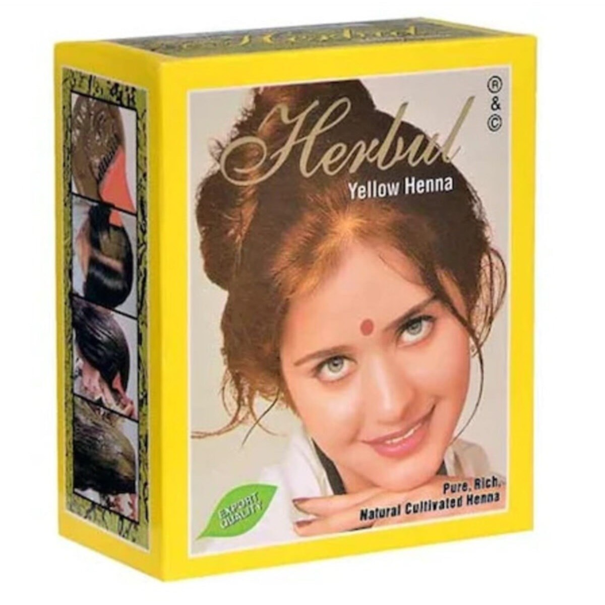 Herbul Hint Kınası Sarı Renk (Yellow Henna) 6'lı Paket