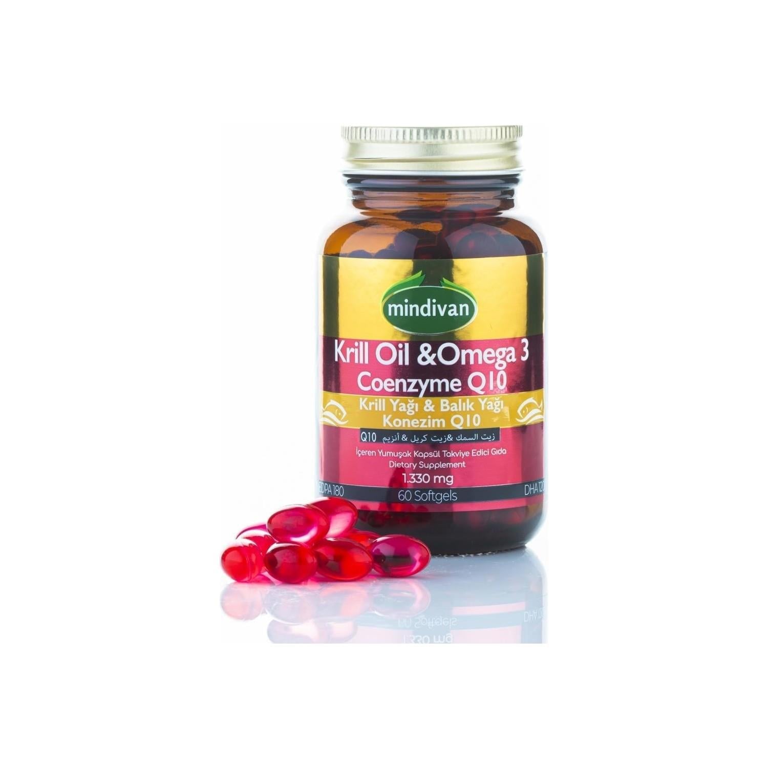 Mindivan Krill Oil & Omega 3 & Coenzyme Q10 500 Mg 60 Kapsül
