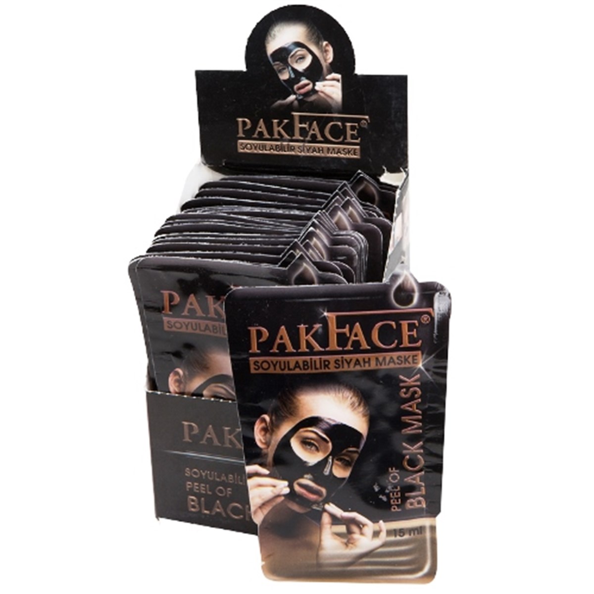 Pakface Soyulabilen Siyah Maske (Tek Kullanımlık)