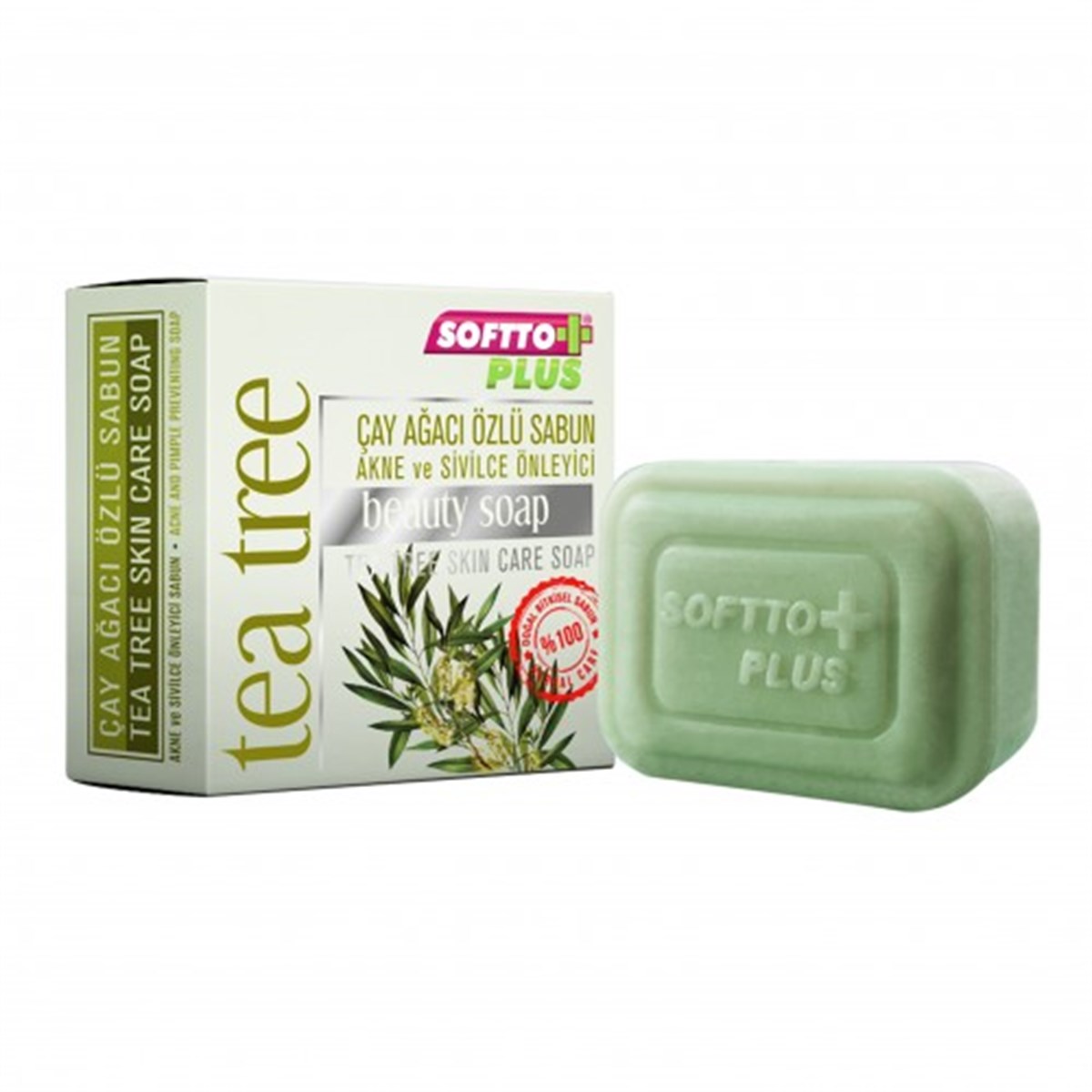 Softto Plus Çay Ağacı Özlü Akne Ve Sivilce Önleyici Sabun 100 gr