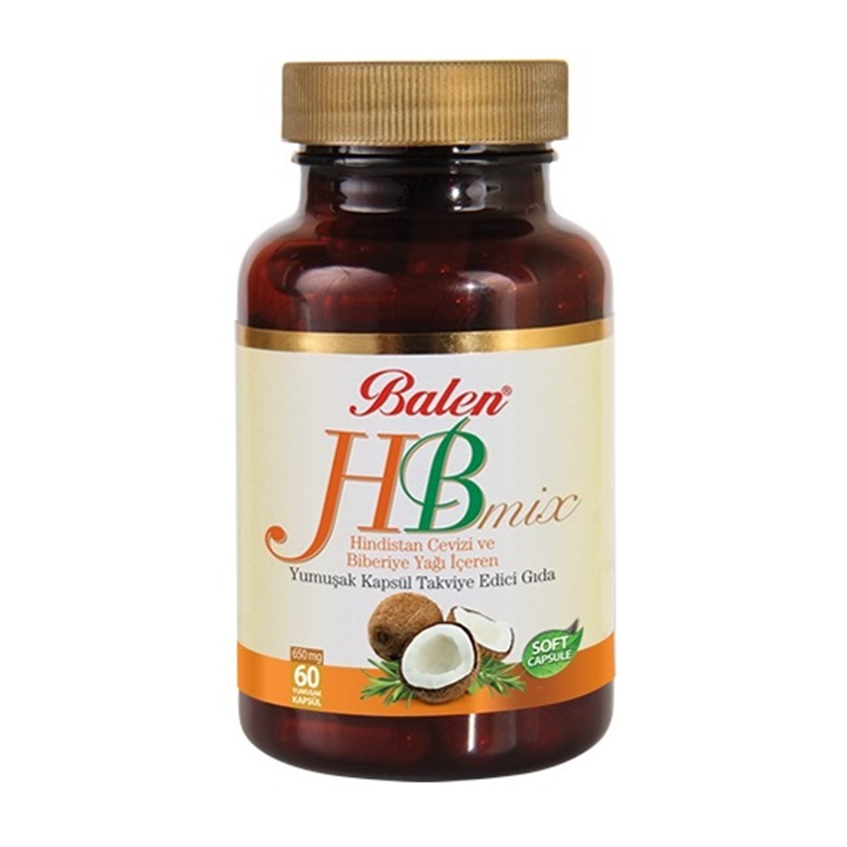 Balen HB Mix Hindistan Cevizi ve Biberiye Yağı 650 Mg 60 Kapsül