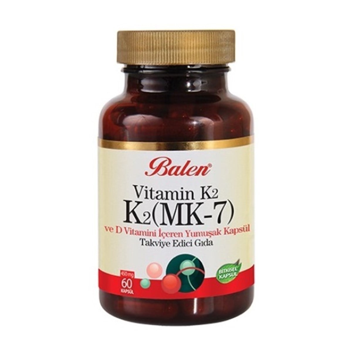 Balen K2 Mk7 Vitamin K2 Ve D Vitamini 450 Mg 100 Kapsül
