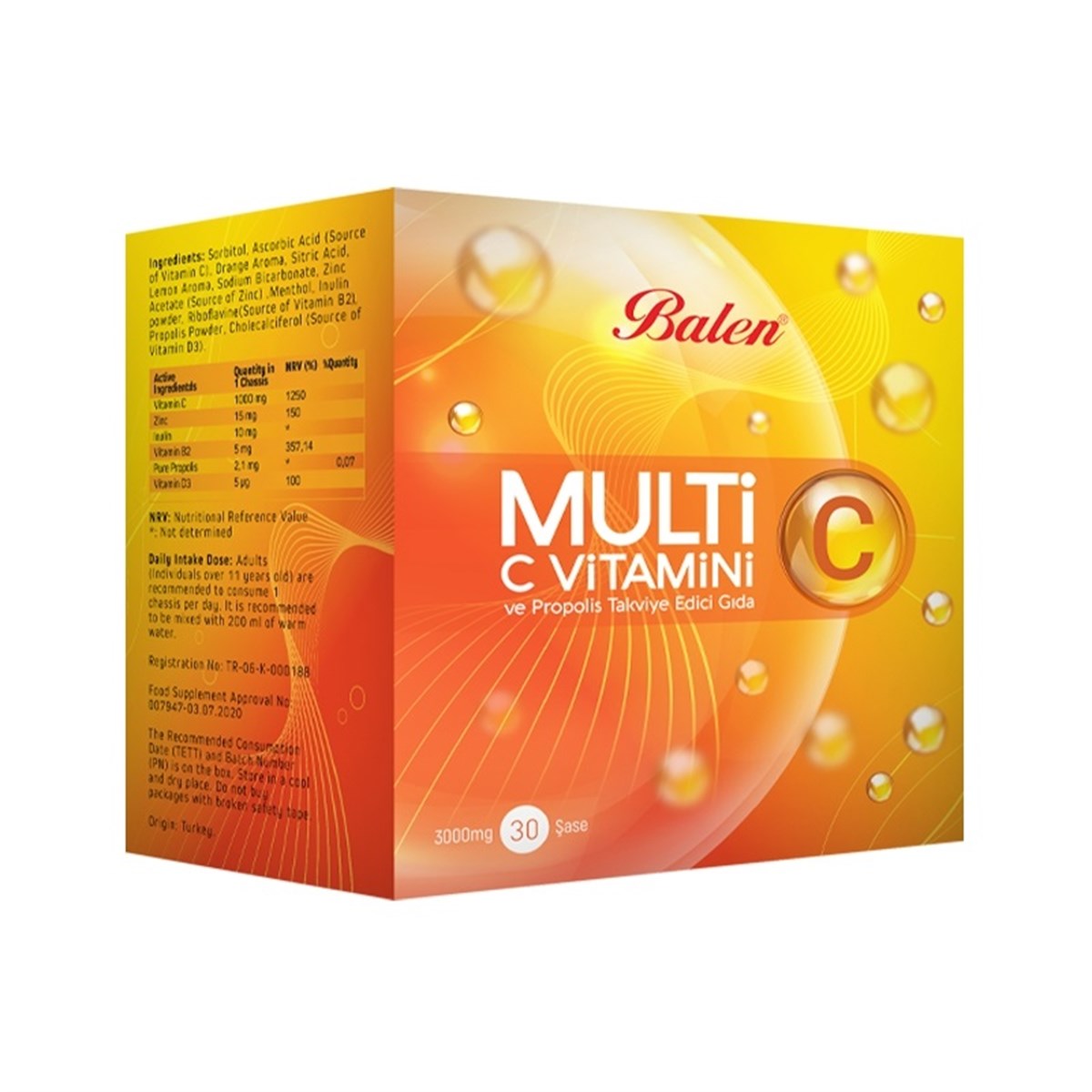 Balen Multi C Vitamini ve Propolis Çinko D3 30 Şase