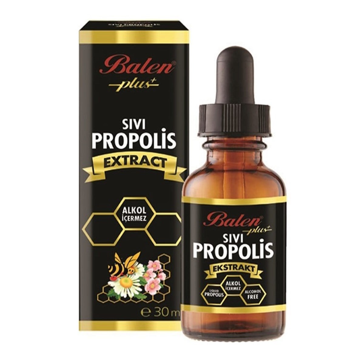 Balen Sıvı Propolis Extract 30 ml (Su Bazlı Alkolsüz % 14.4 Propolis Extract)