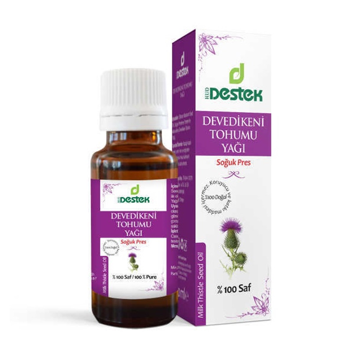 Destek Devedikeni Tohumu Yağı 20 ml (Soğuk Pres)