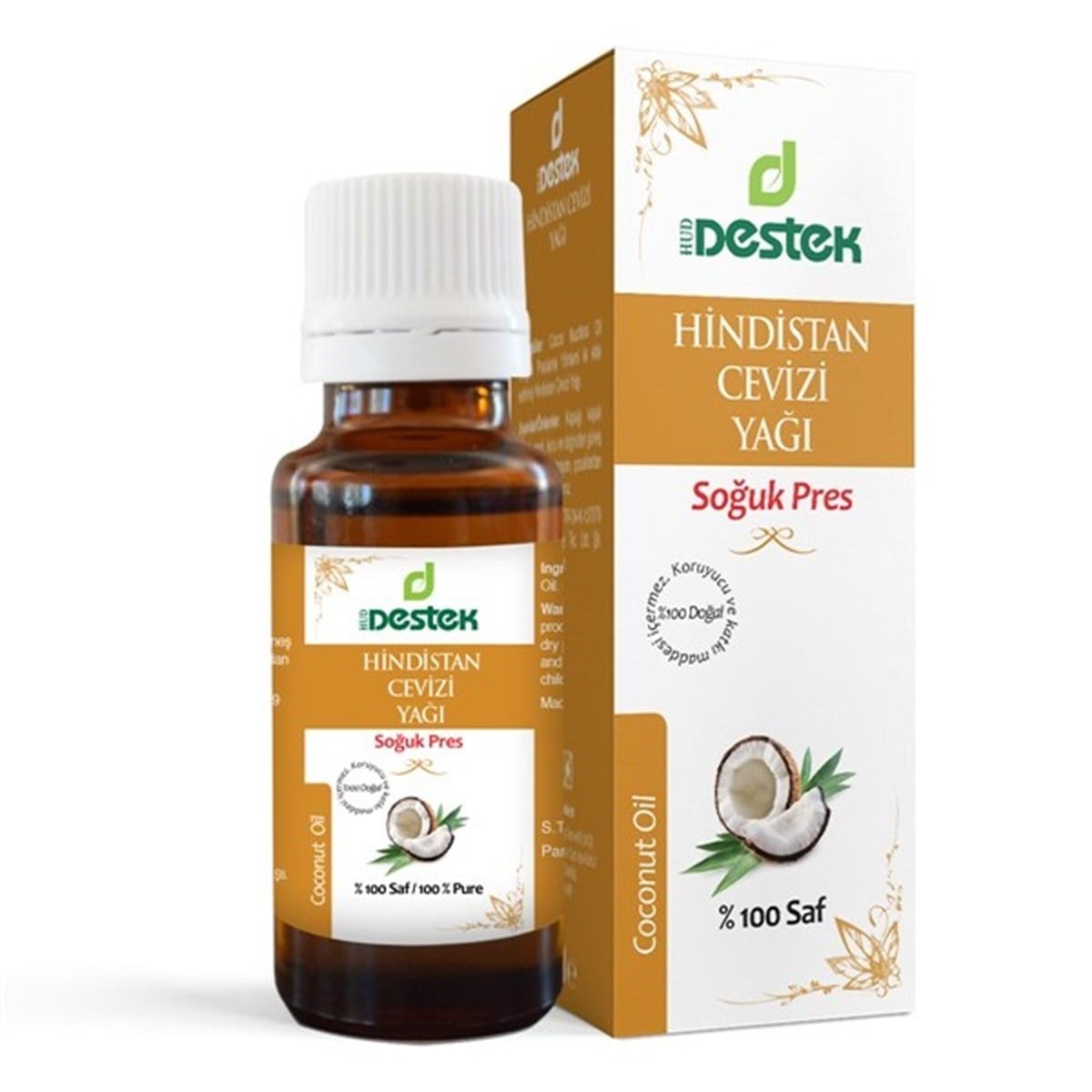 Destek Katı Hindistan Cevizi Yağı Soğuk Pres 50 ml