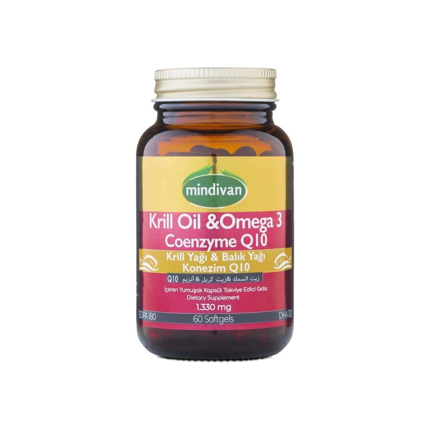 Mindivan Krill Oil & Omega 3 & Coenzyme Q10 500 Mg 60 Kapsül