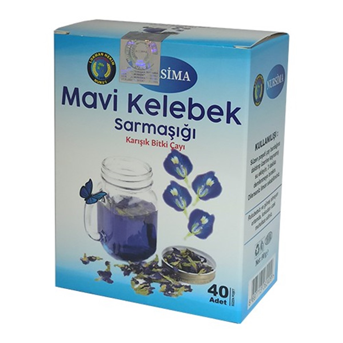 Nursima Mavi Kelebek Sarmaşığı Karışık Bitki Çayı 40'lı
