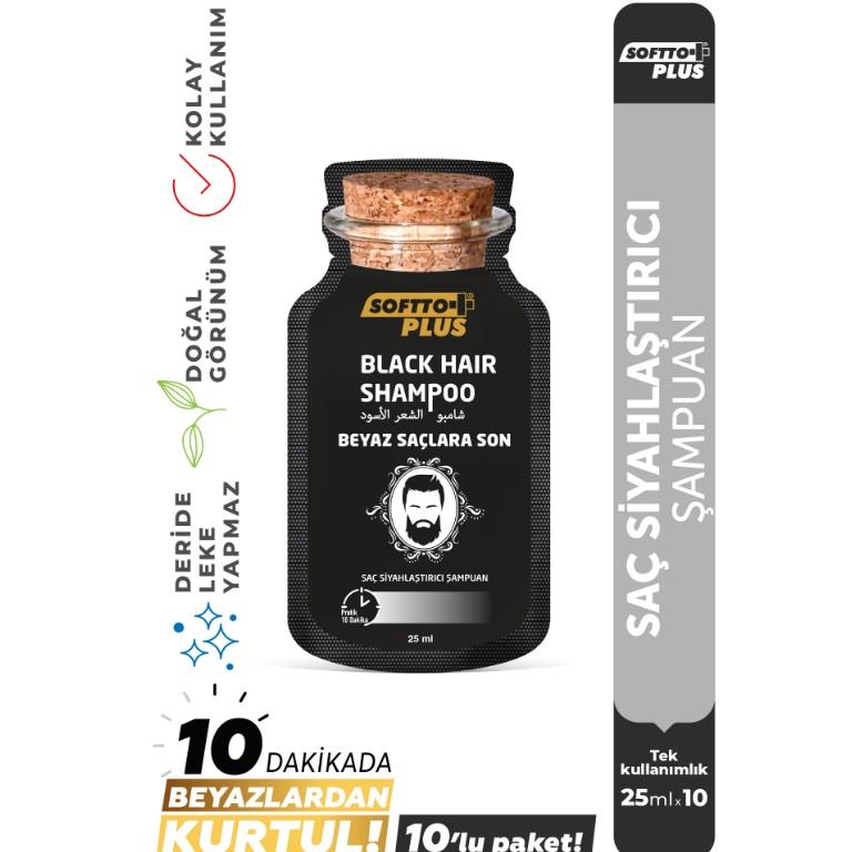 Softto Plus Black Hair Shampoo 25 ml (Saç Siyahlaştırıcı Şampuan)