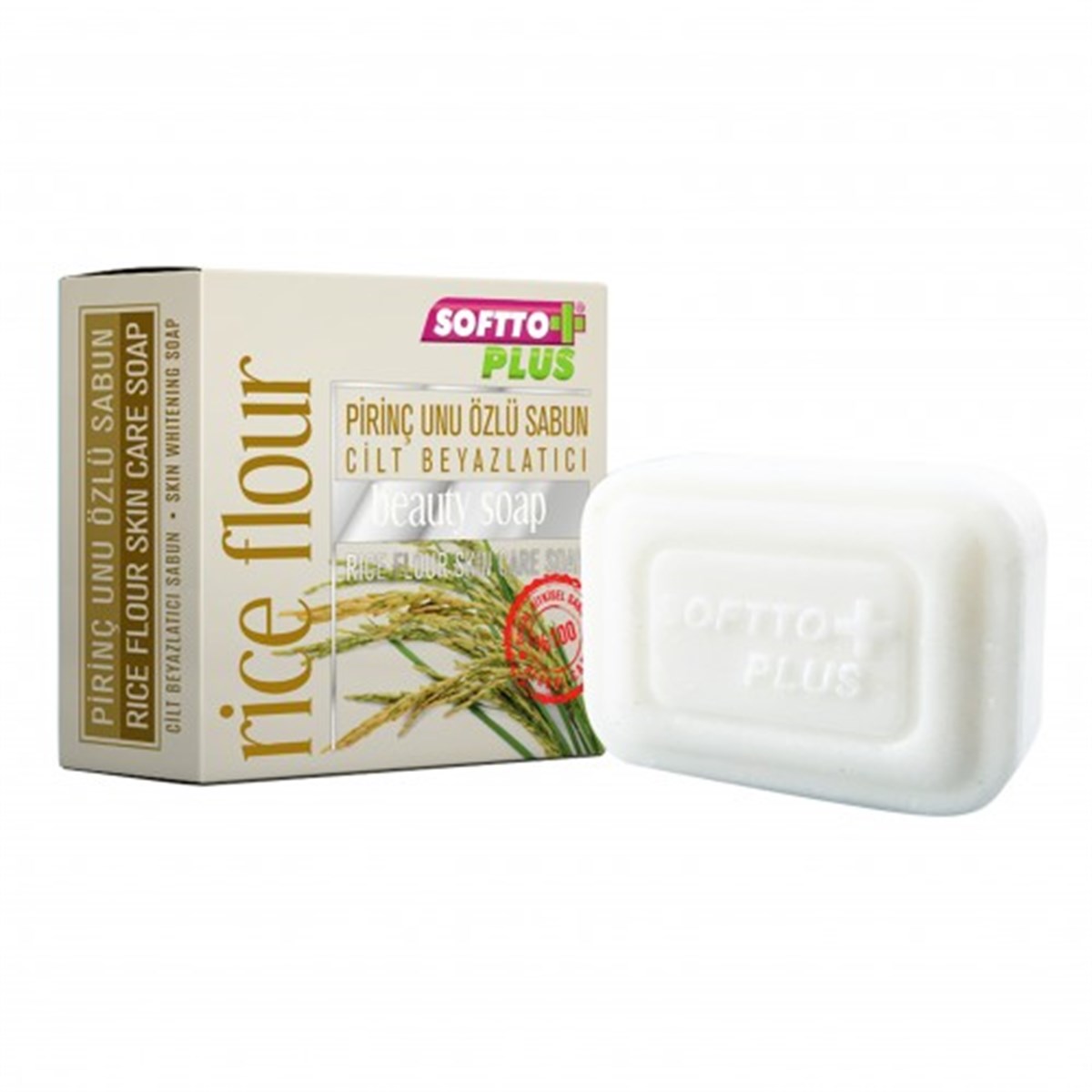 Softto Plus Pirinç Özlü Cilt Beyazlatıcı Sabun 100 gr