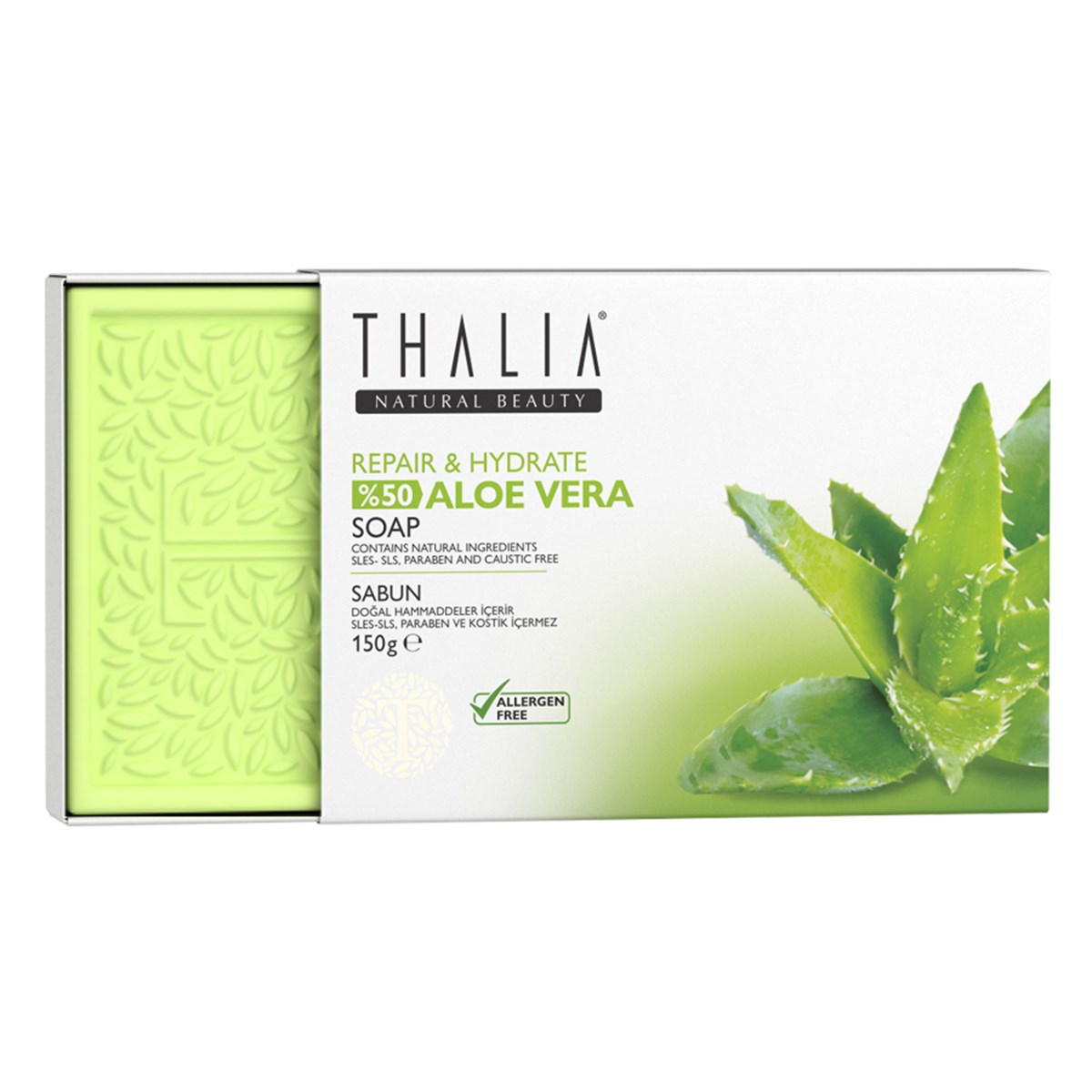 Thalia Aloe Vera Serisi Onarıcı ve Nemlendirici Doğal Sabun 75 gr x 2 Adet