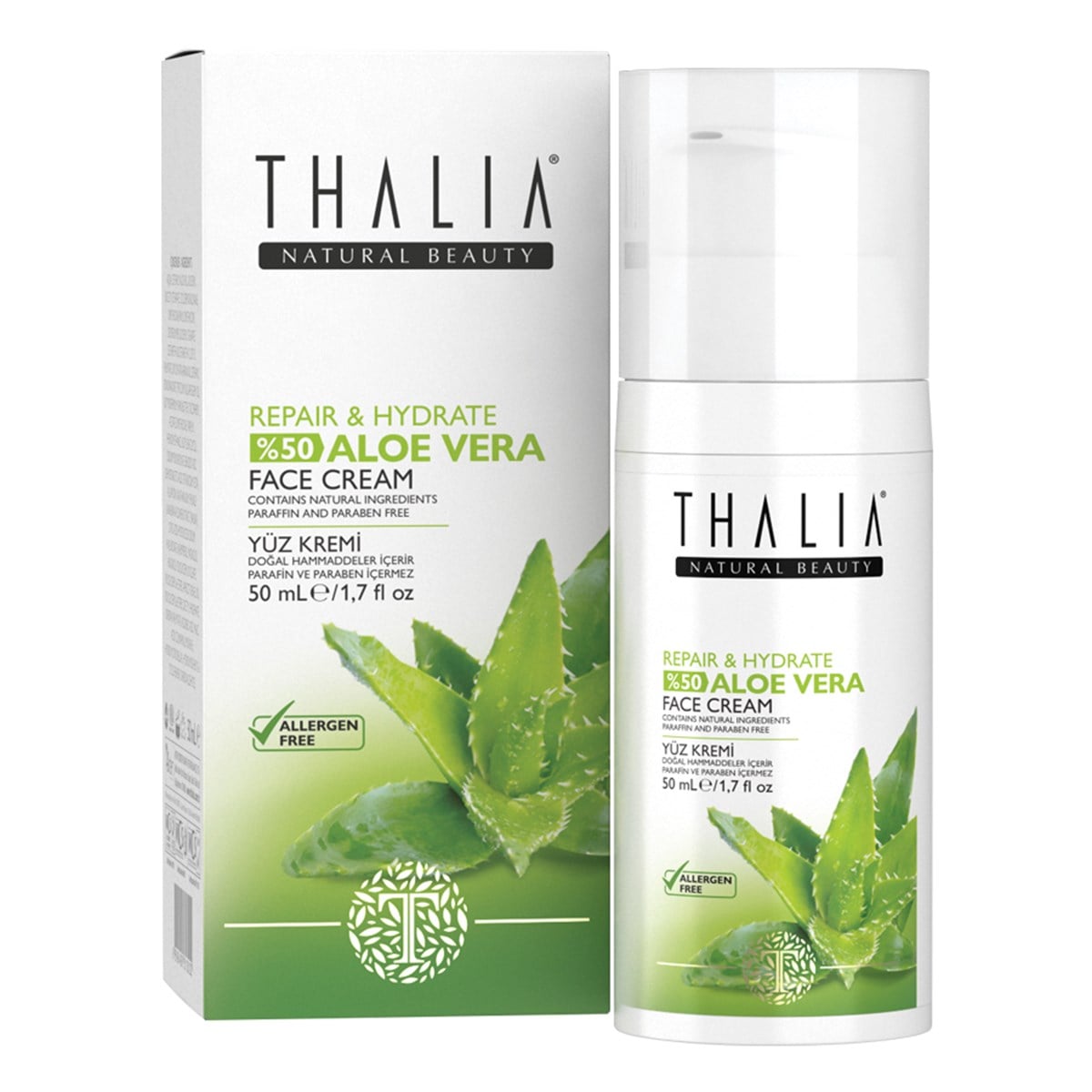 Thalia Aloe Vera Serisi Onarıcı ve Nemlendirici Yüz Kremi 50 ml
