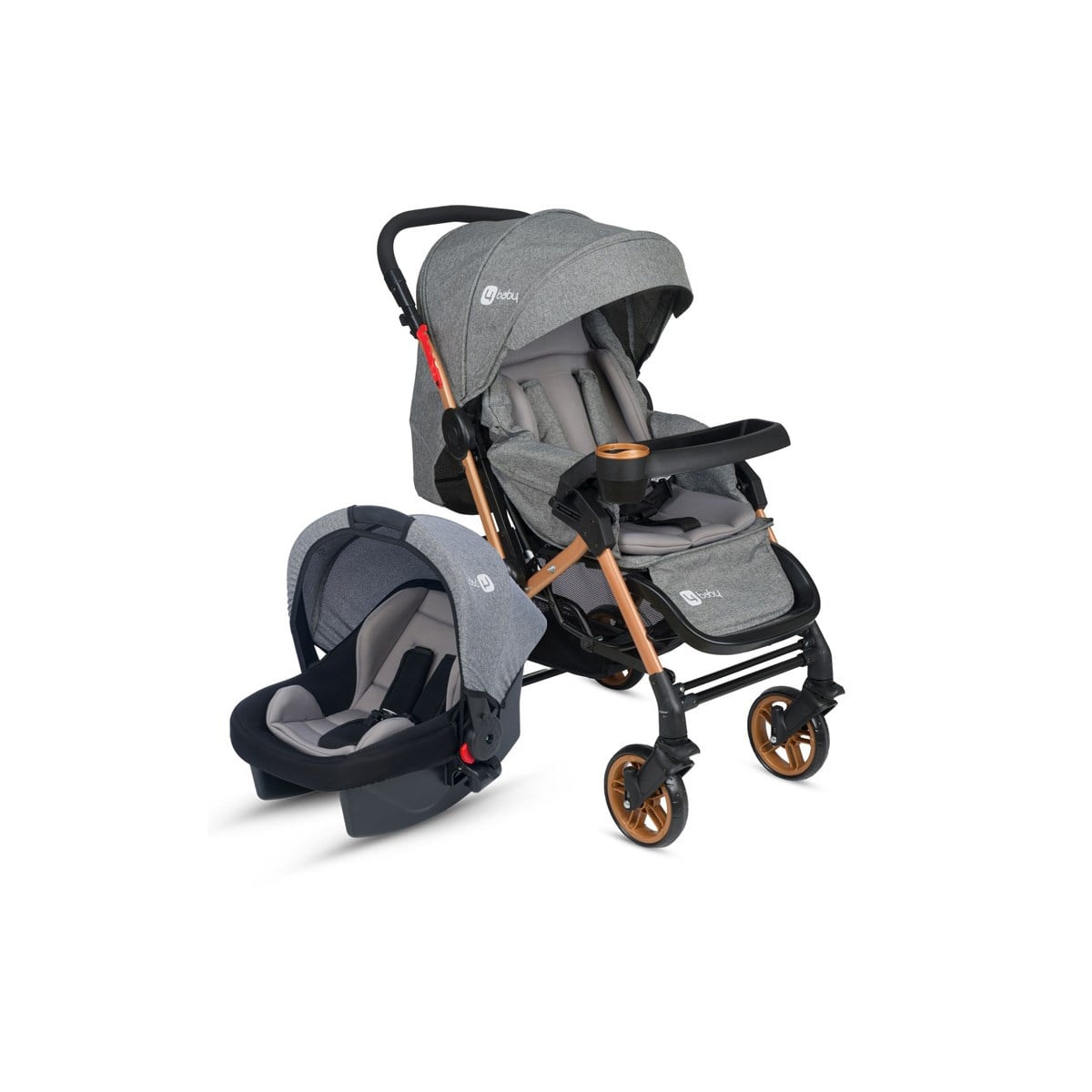 4 Baby Active Gold Travel Sistem Bebek Arabası Gri