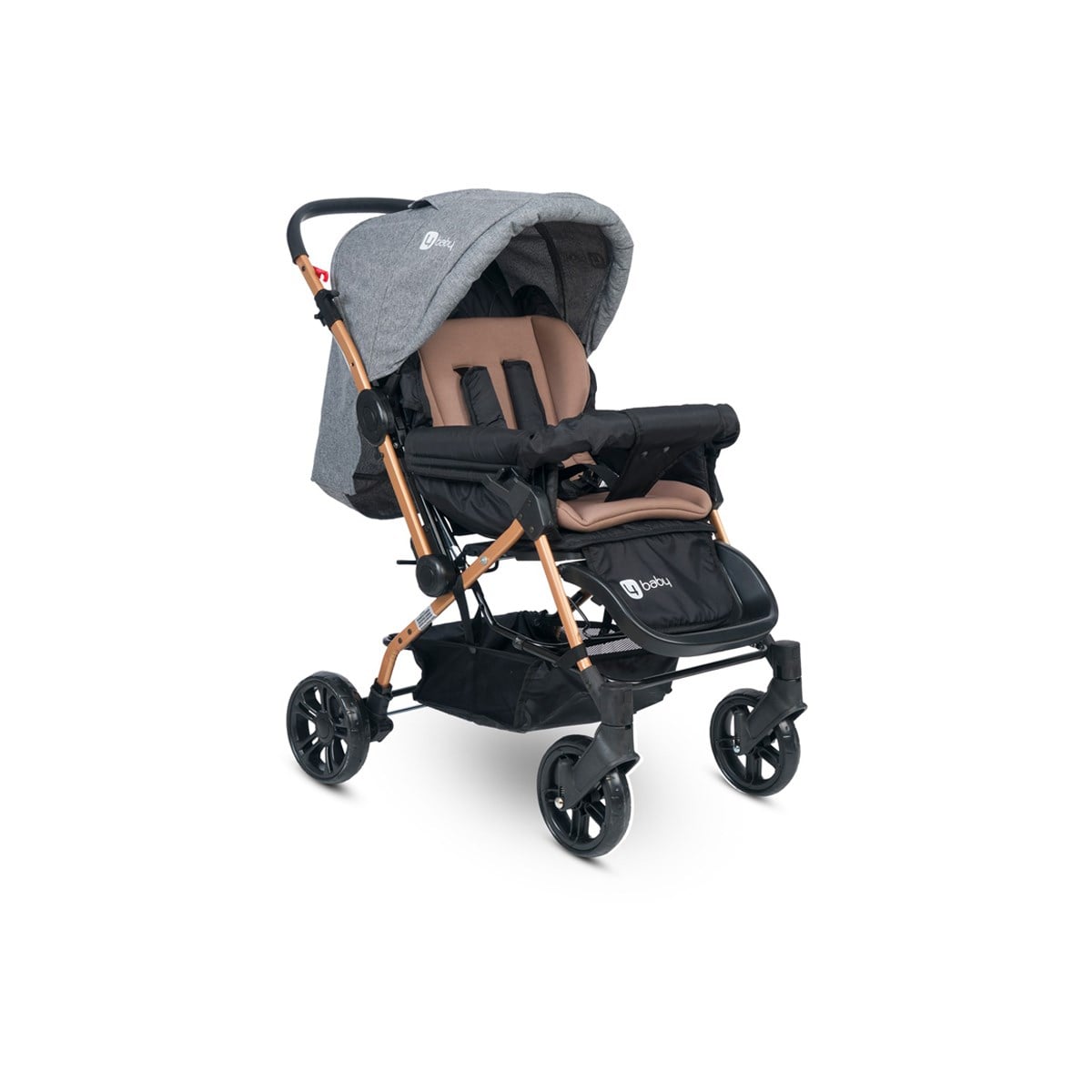 4 Baby Olympus Gold Çift Yönlü Bebek Arabası Gri