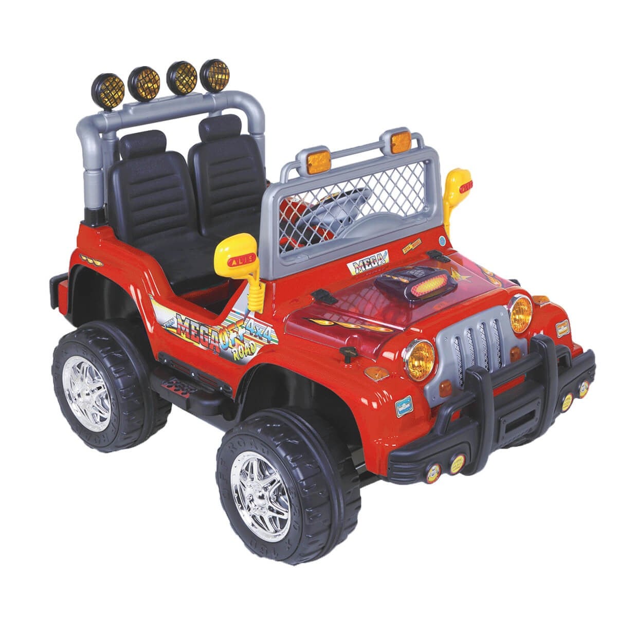Aliş Mega Off Road Çift Kişilik Akülü Jeep 12 Volt Kırmızı