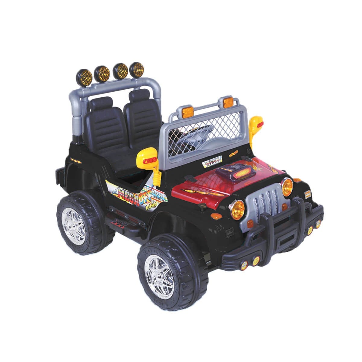 Aliş Mega Uzaktan Kumandalı Çift Kişilik Akülü Jeep 12 Volt Siyah