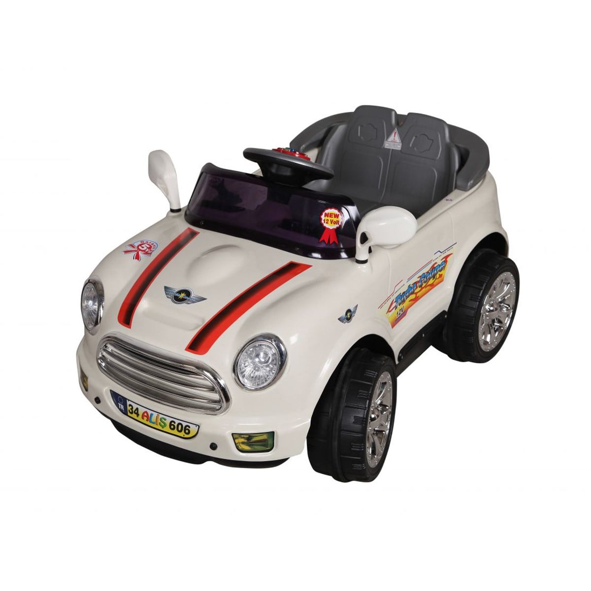 Aliş Turbo Coupe Uzaktan Kumandalı 12 Volt Akülü Araba Beyaz