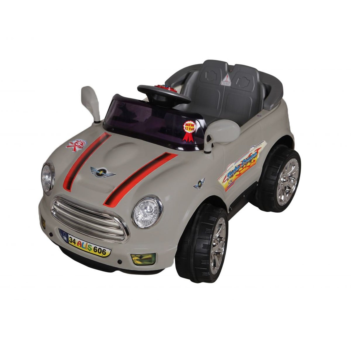 Aliş Turbo Coupe Uzaktan Kumandalı 12 Volt Akülü Araba Gri