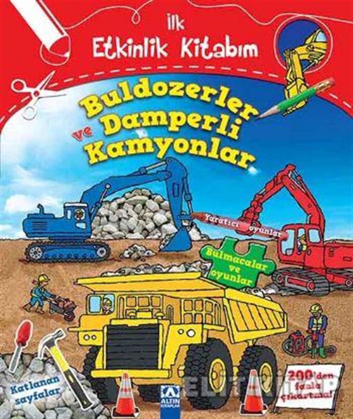 altın kitaplar ilk etkinlik kitabım buldozer damperli kamyon