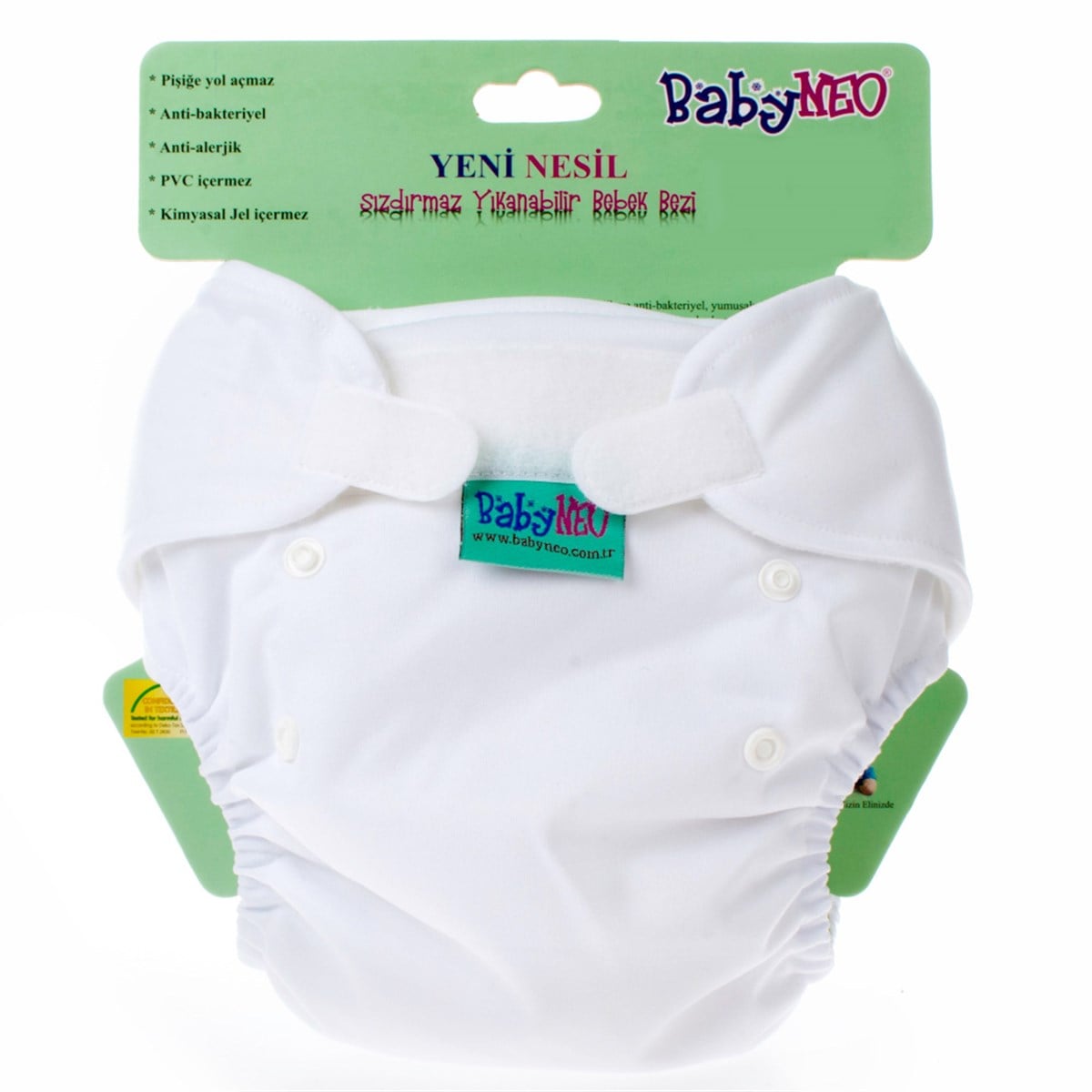 Baby NEO Yıkanabilir Bebek Bezi Beyaz 1 Beden 3,5 -10 kg