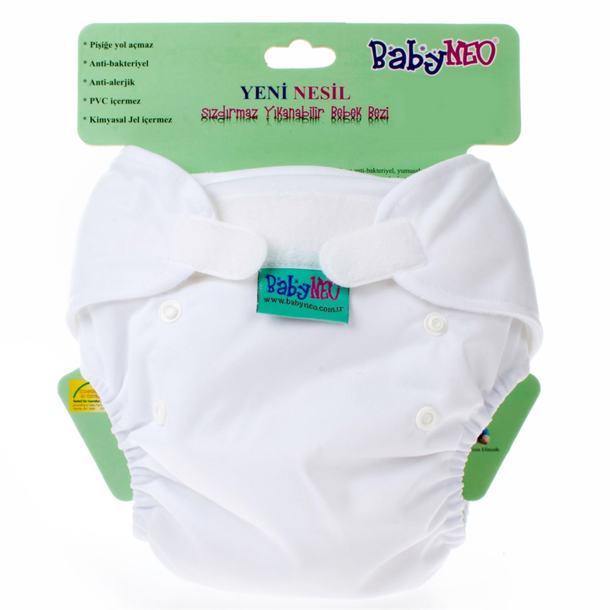 Baby NEO Yıkanabilir Bebek Bezi Beyaz 2 Beden 10-20 kg