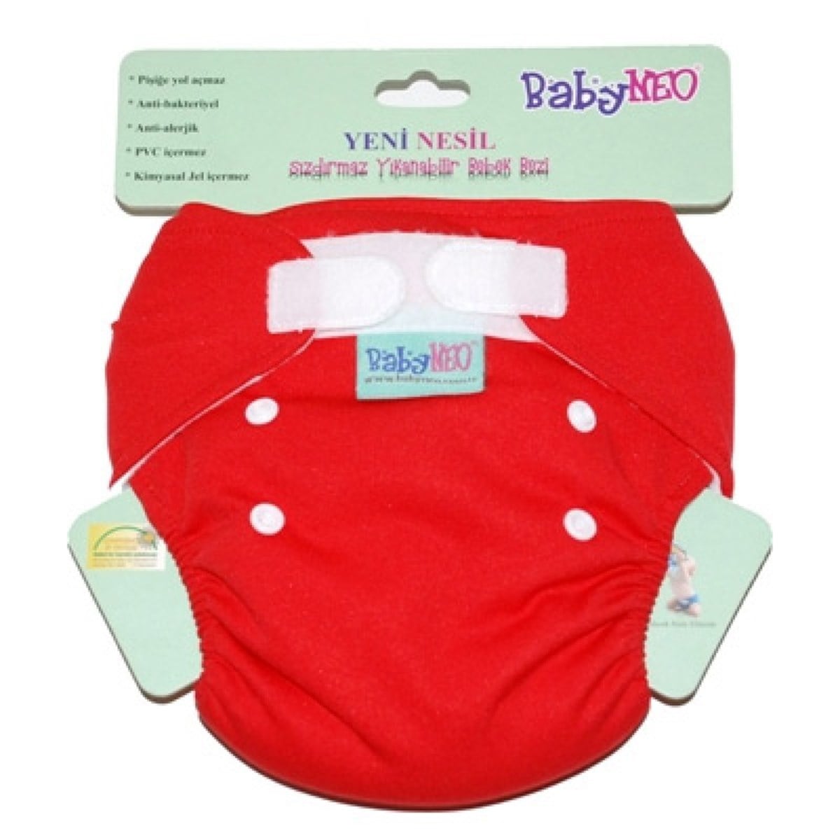 Baby NEO Yıkanabilir Bebek Bezi Kırmızı 1 Beden 3,5-10 kg