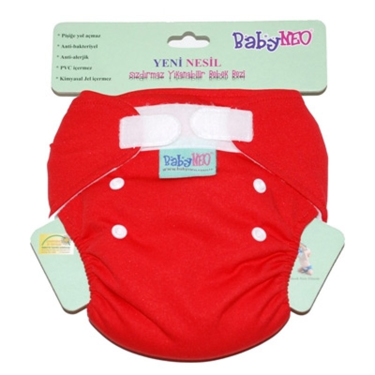 Baby NEO Yıkanabilir Bebek Bezi Kırmızı 2 Beden 10-20 kg
