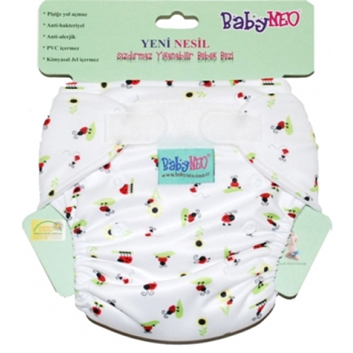Baby NEO Yıkanabilir Bebek Bezi Uğur Böceği 1 Beden 3,5 -10 kg