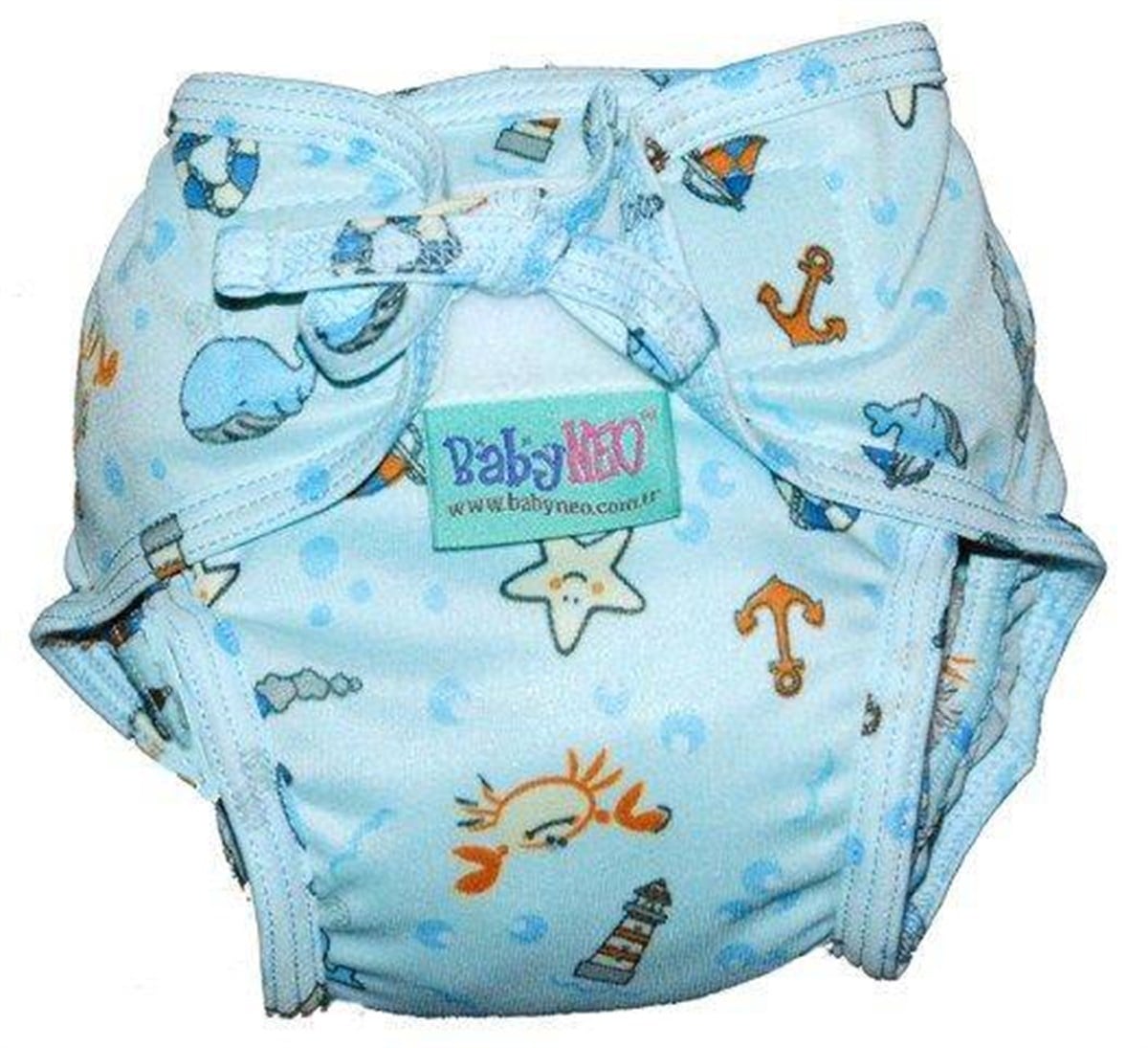 Baby NEO Yıkanabilir Mayo Bebek Bezi Gemici Desenli 2 Beden