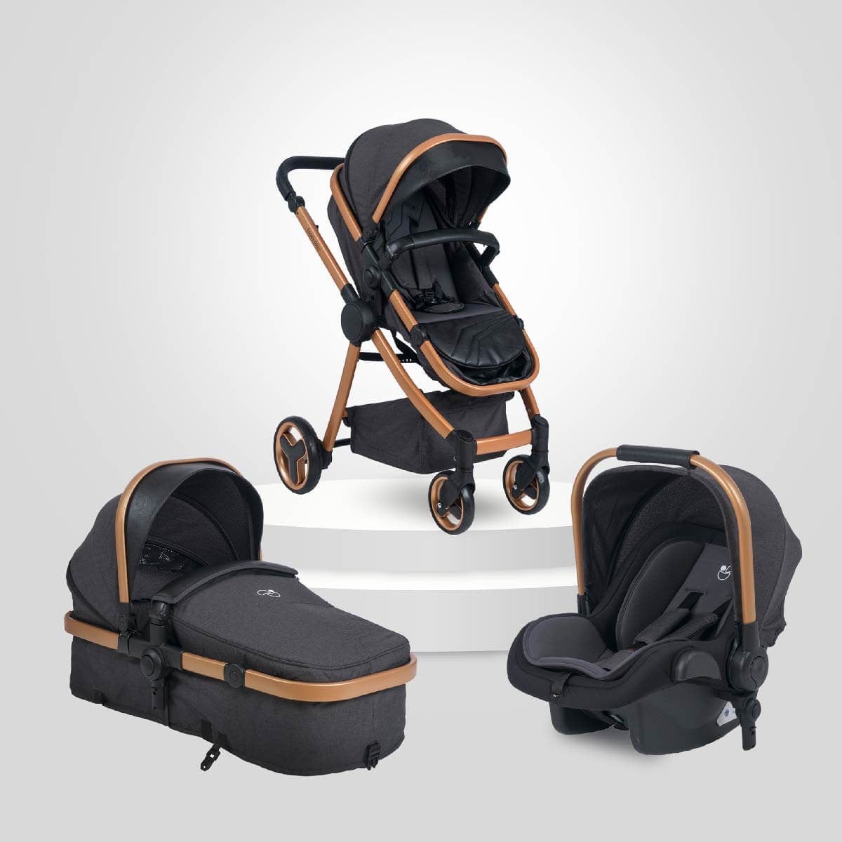 Biddy Pitty Oro Hafif Travel Sistem Anakucaklı Bebek Arabası Dark Pearl 2021 Model