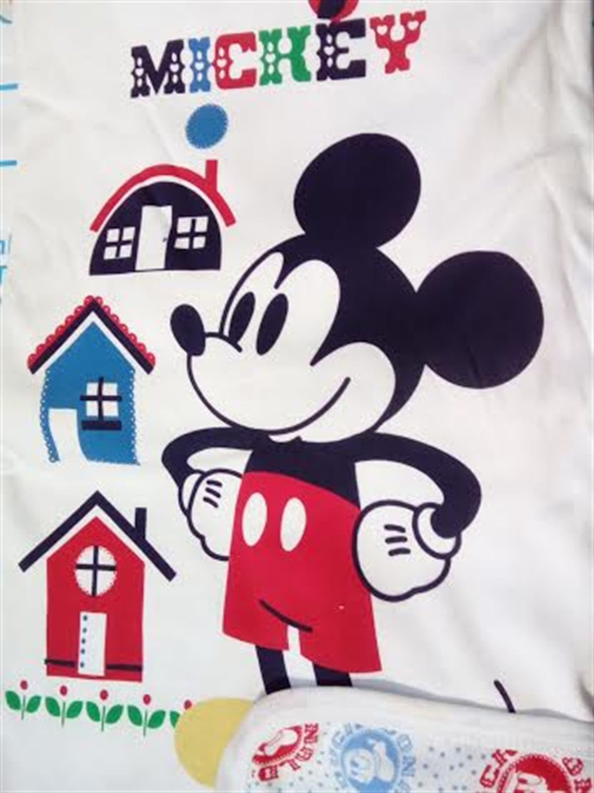 DISNEY  mickey mouse beyaz Penye Bebek Battaniyesi
