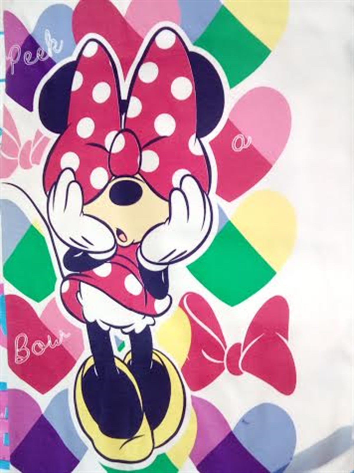 DISNEY  minnie  mouse beyaz Penye Bebek Battaniyesi