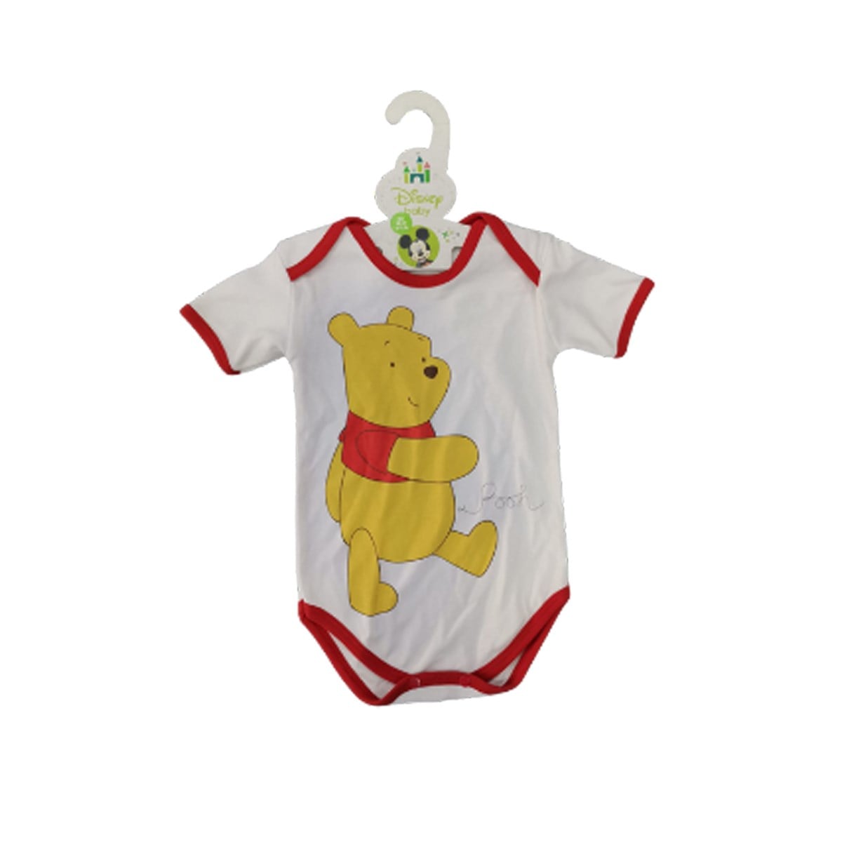 Disney Pooh Baskılı Çıtlı Kısa Kollu Bebek Body