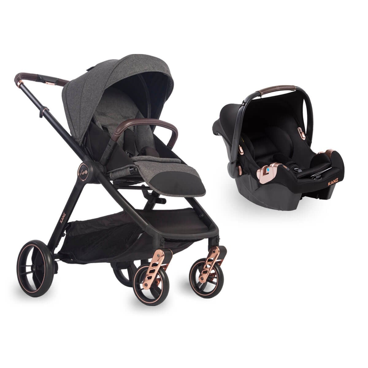 Kanz Xgo Travel Sistem Bebek Arabası Rose Gold Gri