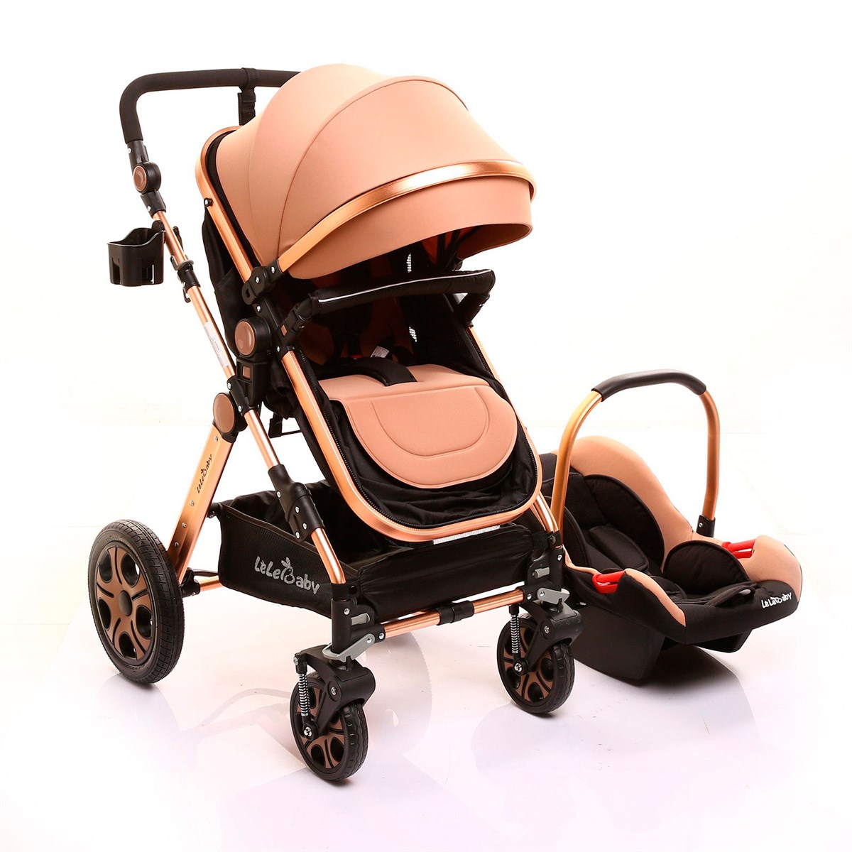 LeleBaby Ligou Gold Travel Sistem Bebek Arabası Krem