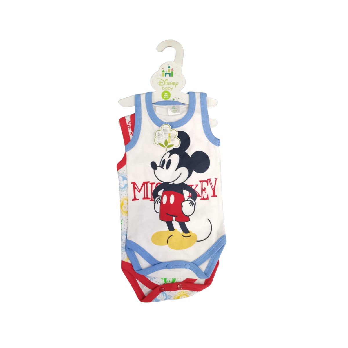 Mickey Mouse 2'li Askılı Çıtçıtlı Bebek Body