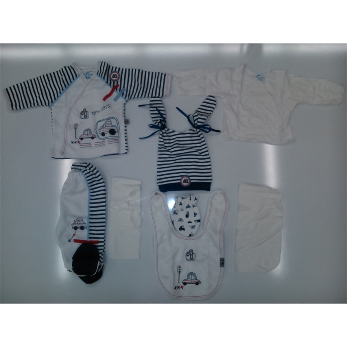 Mini Damla Arabalı 8'li Hastane Çıkışı Seti İndigo
