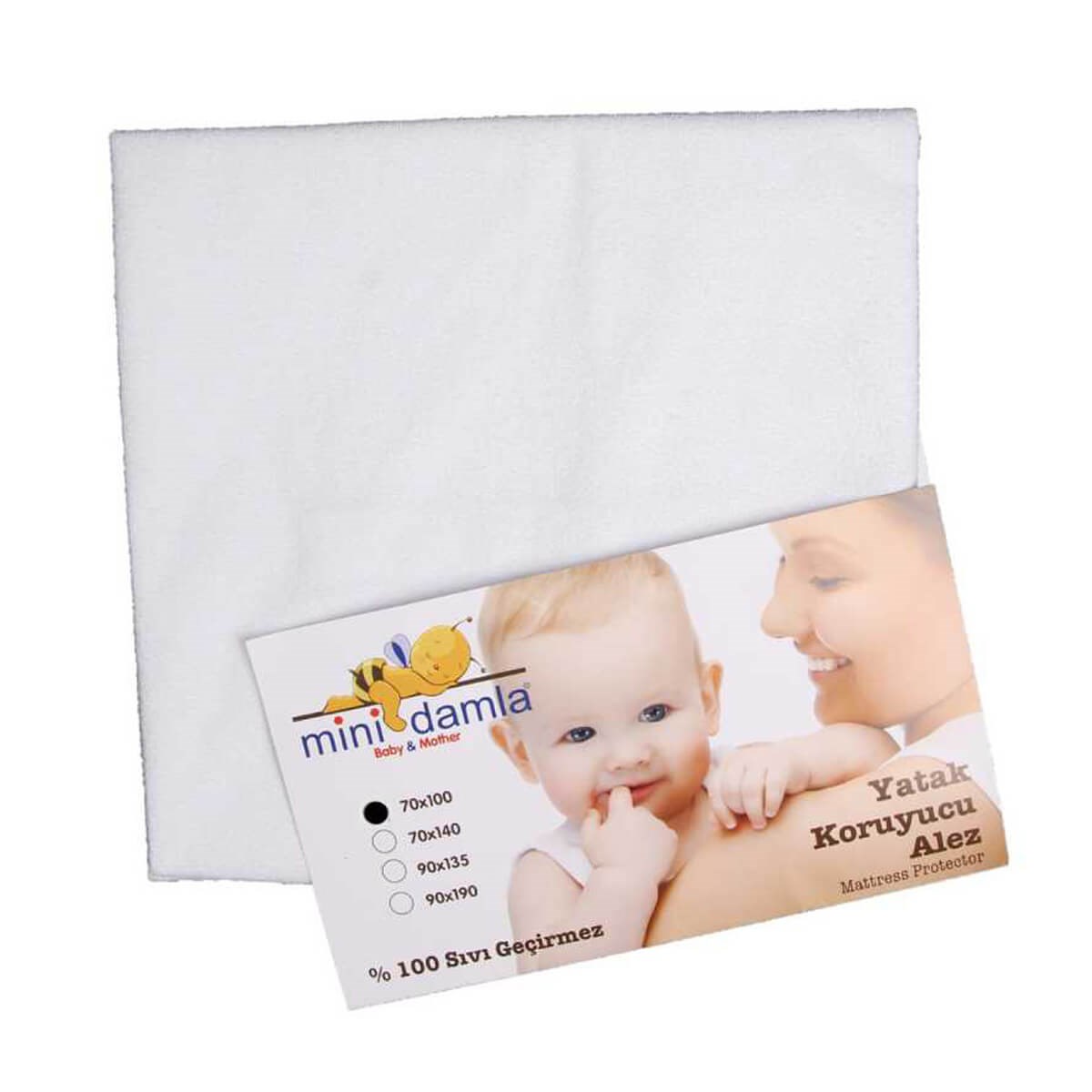 Mini Damla Bebek Yatak Koruyucu Alez 70 x 100 cm