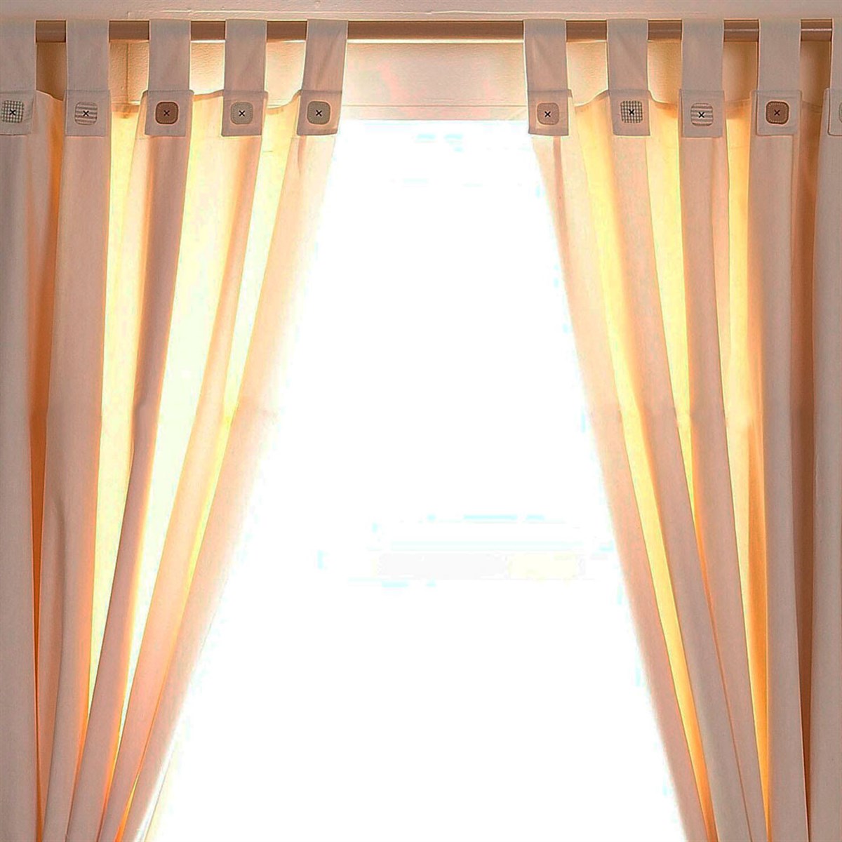 Natures Purest Bebek Odası Perdesi  Doğal Organik Pamuk Büyük Boy 2 Kanat