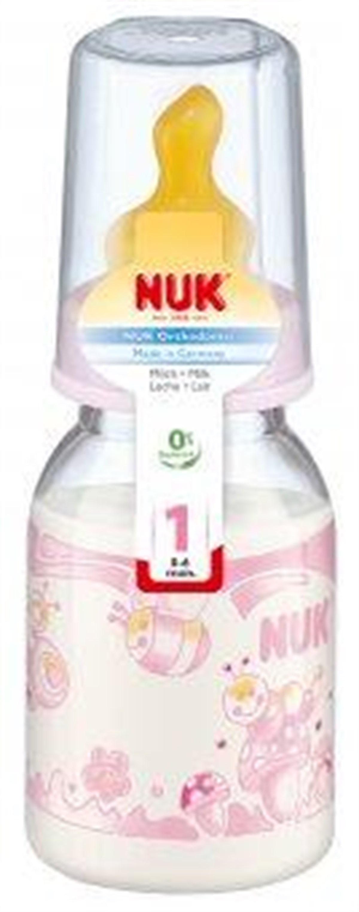 NUK Baby Rose & Blue PP Biberon 110 ml - Kauçuk Emzikli Pembe