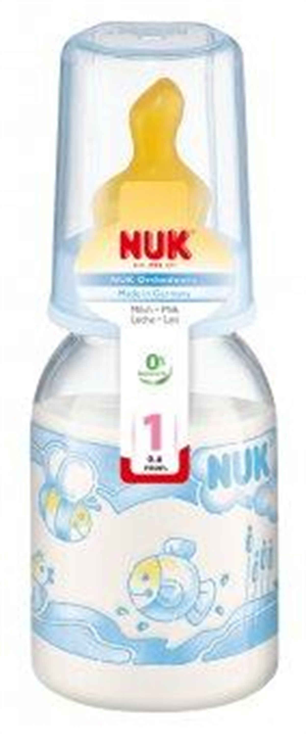 NUK Baby Rose & Blue PP Biberon 110 ml - Kauçuk Emzikli Mavi