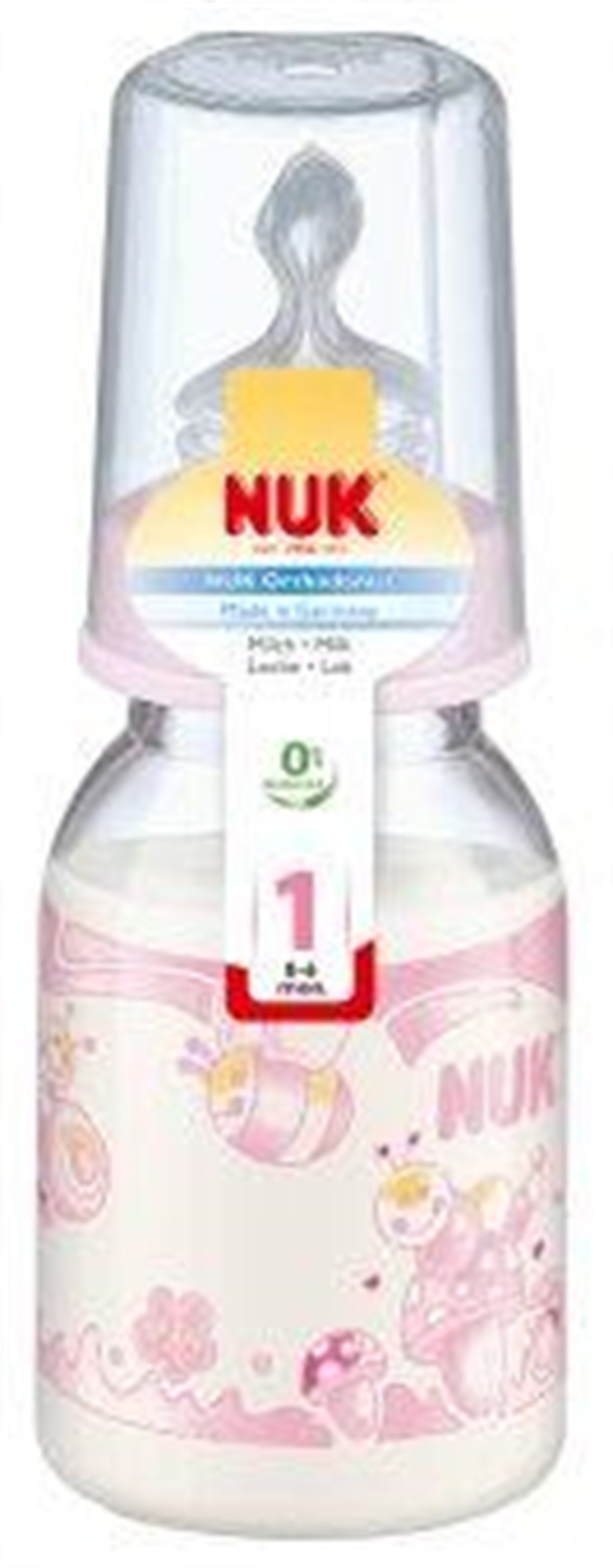 NUK Baby Rose & Blue PP Biberon 110ml - Silikon Emzikli Pembe