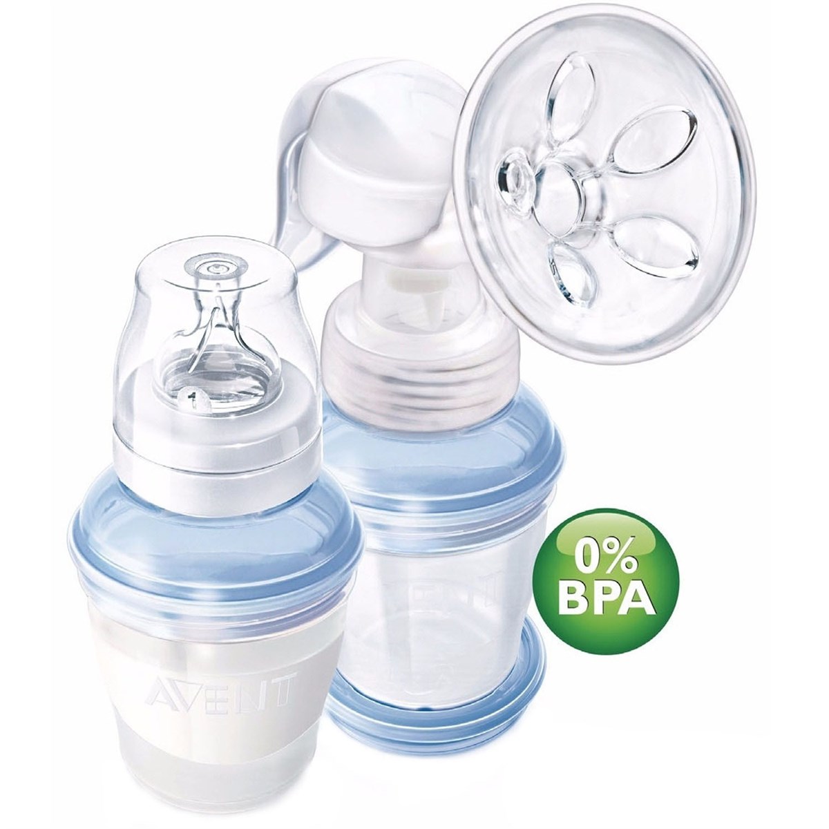 Philips Avent 0% BPA PP Manuel göğüs pompası ve VIA Kap