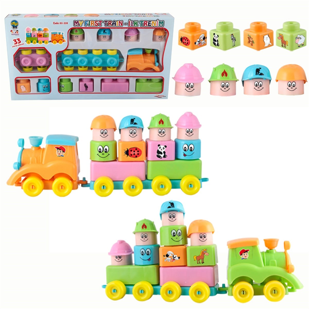 Pilsan İlk Trenim Midi Trenli Bloklar 33 Parça