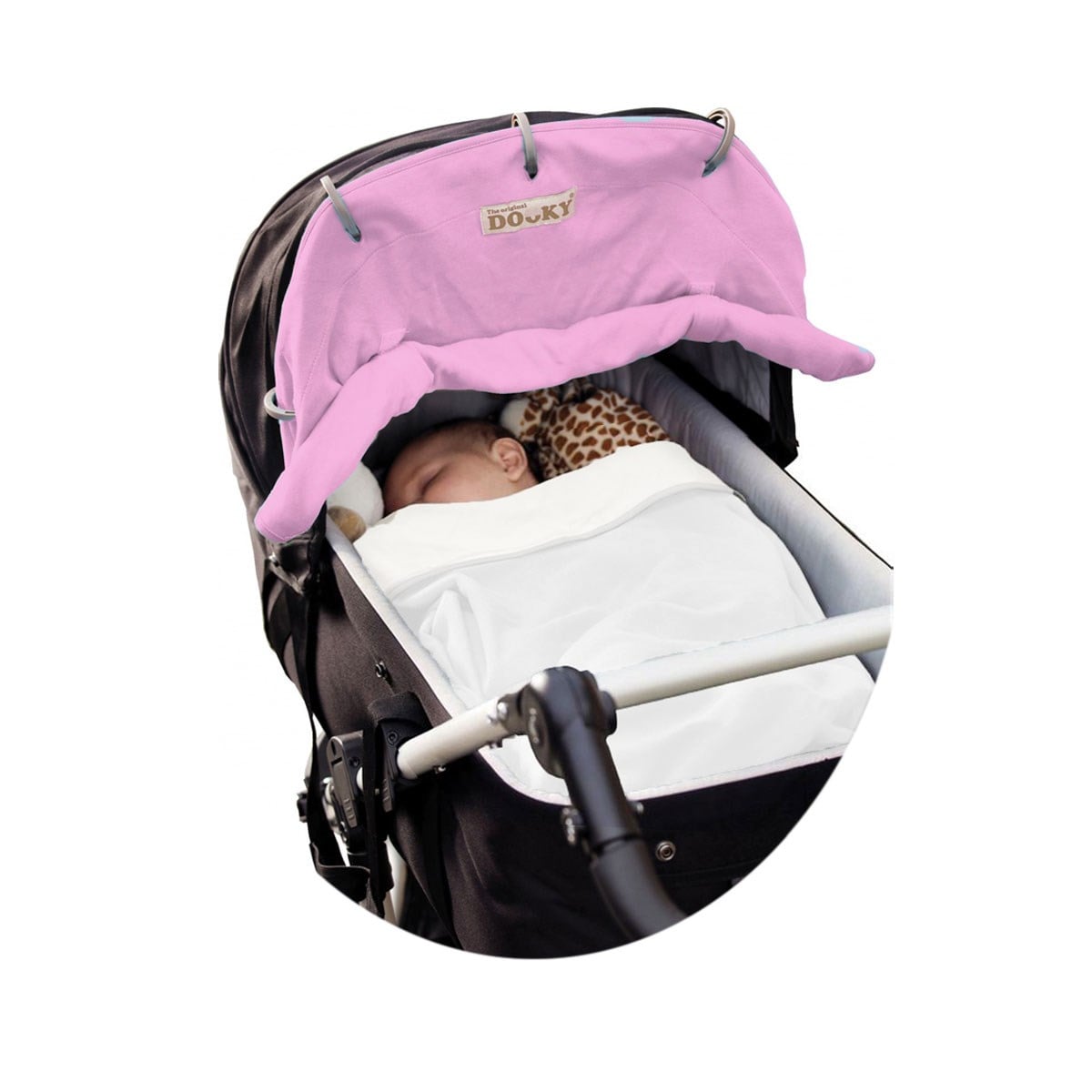 The Original Dooky Cover Bebek Arabası Anakucağı Rüzgarlık ve Güneşliği Pembe