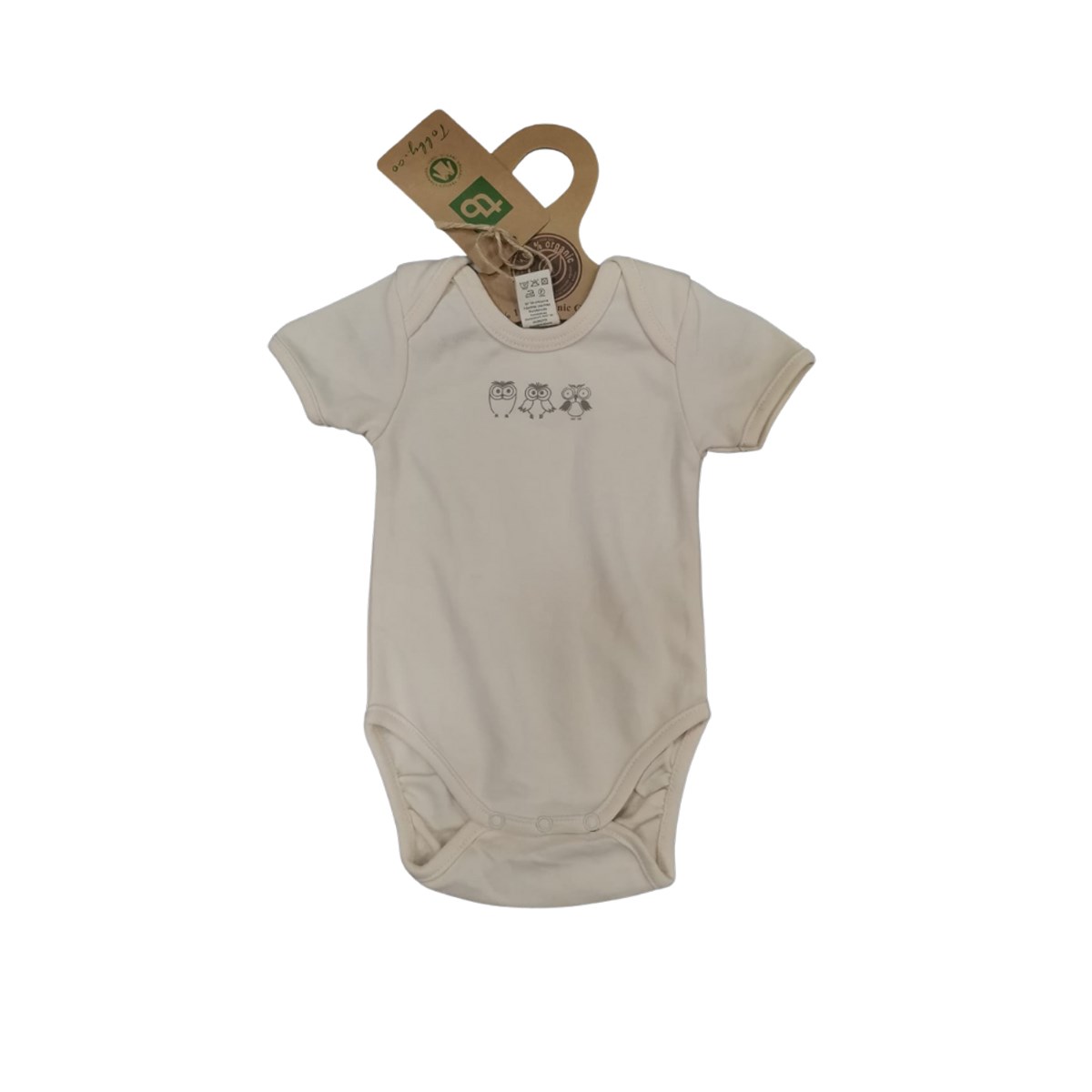 Tobby co Baykuş Desenli Kısa Kollu Body Organik 3-6 Ay